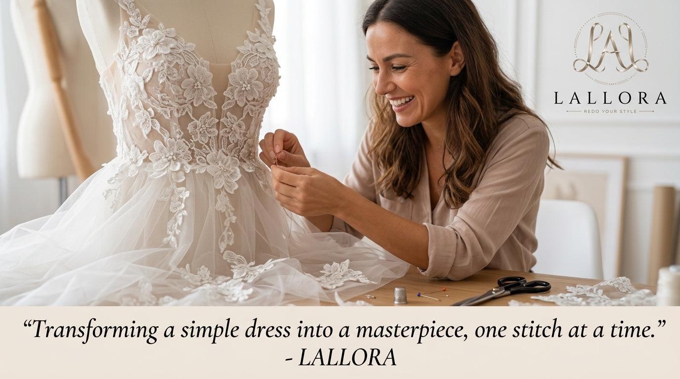 How to Add Lace Applique to a Wedding Dress?