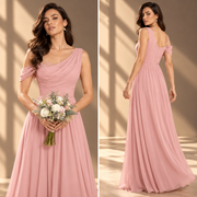 One Shoulder Chiffon Bridesmaid Dress — Long Occasion Gown with Side Slit