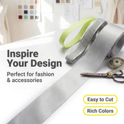 Elegant Silver Grey & Neon Yellow Ribbon Trio Set – Luxury Satin, Woven & Grosgrain Decorative Ribbon Collection