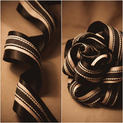Elegant Black & Blush Pink Ribbon Trio Set – Luxury Satin, Grosgrain & Lace Decorative Ribbon Bundle