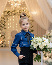 Vintage Cotton Bow Blouse for Girls (2–10 Years) | Elegant Flower Girl & Everyday Essential
