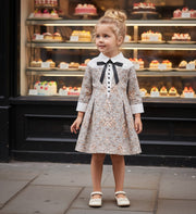 Vintage Floral Doll Collar Dress for Girls – A Refined A-Line Style for Special Occasions & Everyday Elegance (Ages 3–7)