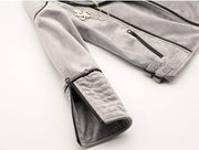 Boys' velvet jacket in light grey and green with soft fabric and casual tailored fit for ages 3-10