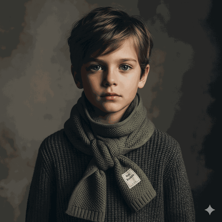Kids knitted winter scarf soft thick warm neck warmer for boys and girls aged 3-14 years