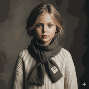 Kids wearing soft, thick knitted winter scarves for boys and girls aged 3-14 years