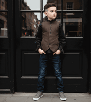 Boys vintage velvet waistcoat for formal page boy and smart layering aged 3-9 years