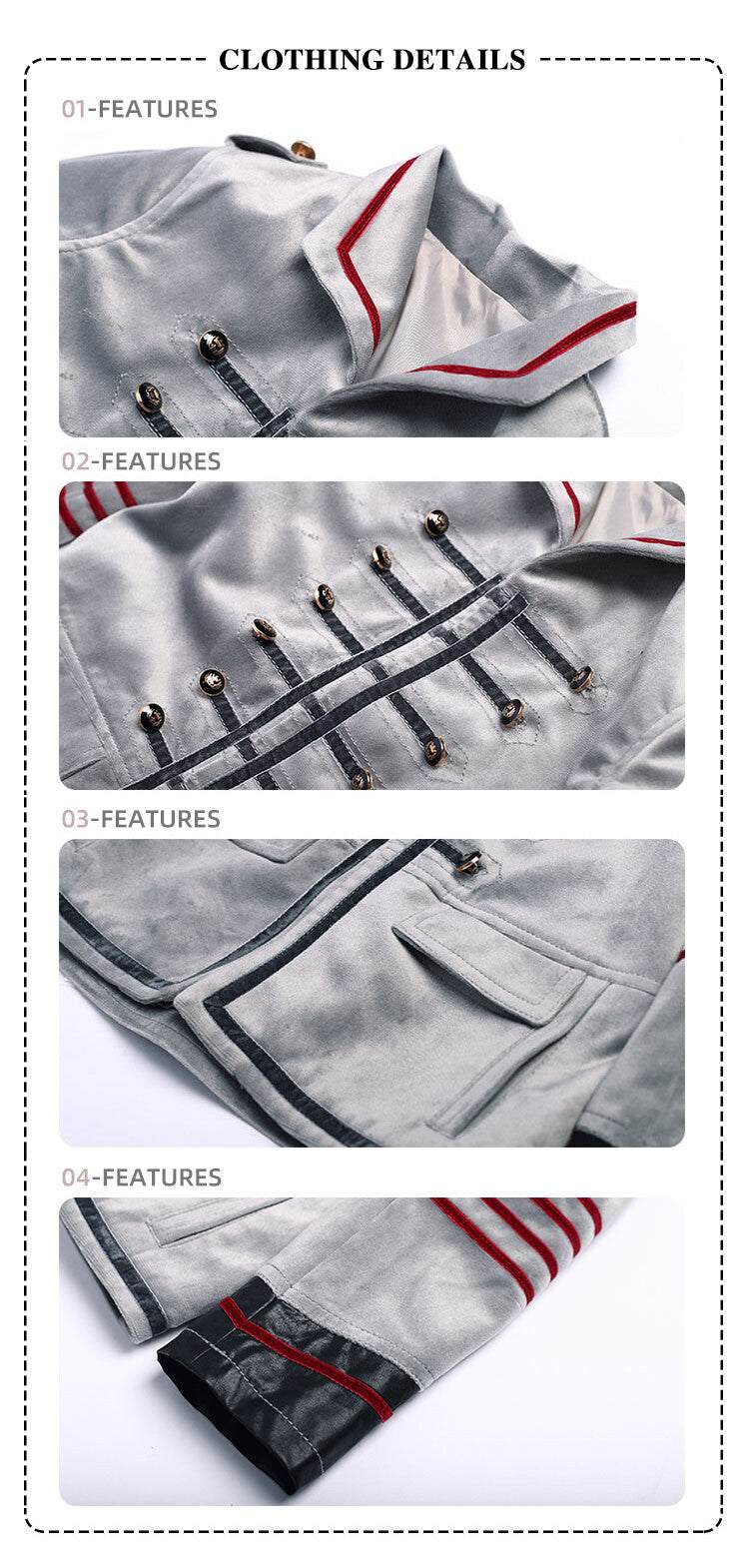 Boys kids military-style cotton trench coat casual vintage jacket ages 3-10