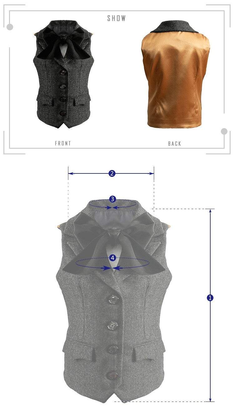 Girls vintage wool waistcoat with bow, tailored fit layering vest for weddings and parties aged 3–10