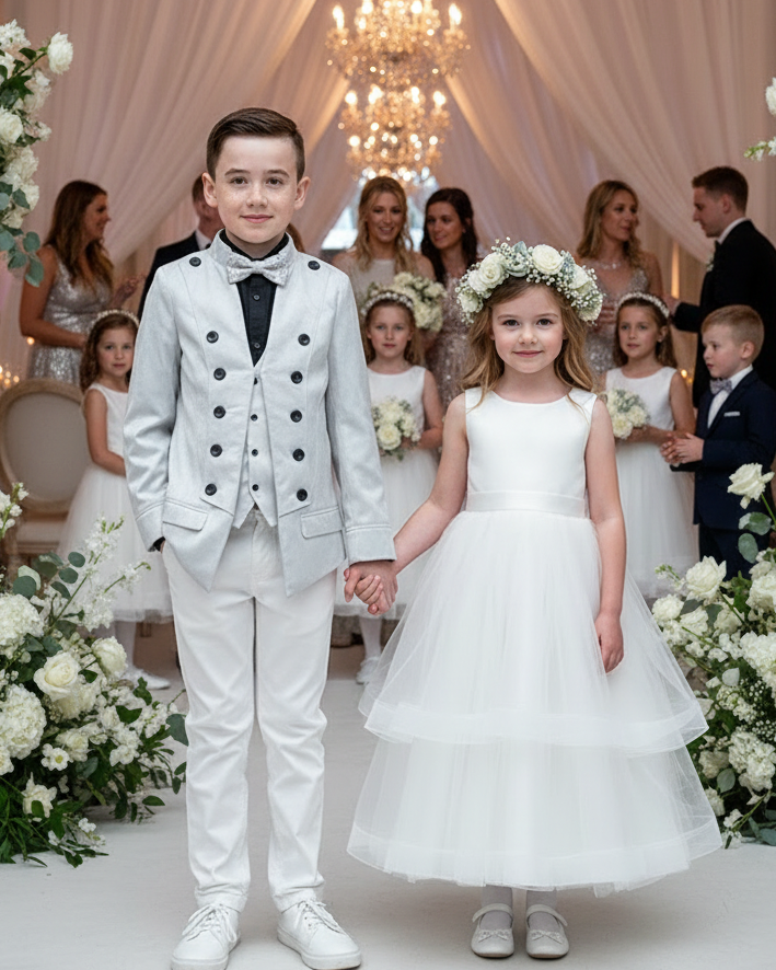 Boys Velvet Blazer False Two-Piece (3–14 Years) | Vintage Wedding Page Boy Dinner Jacket