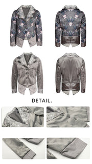 Girls Silver Grey Velvet Blazer with Lace Collar – Vintage Princess Jacket for Weddings, Parties & Formal Wear (Ages 3–10)
