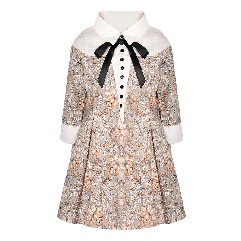 Vintage Floral Doll Collar Dress for Girls – A Refined A-Line Style for Special Occasions & Everyday Elegance (Ages 3–7)