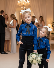 Vintage Cotton Bow Blouse for Girls (2–10 Years) | Elegant Flower Girl & Everyday Essential