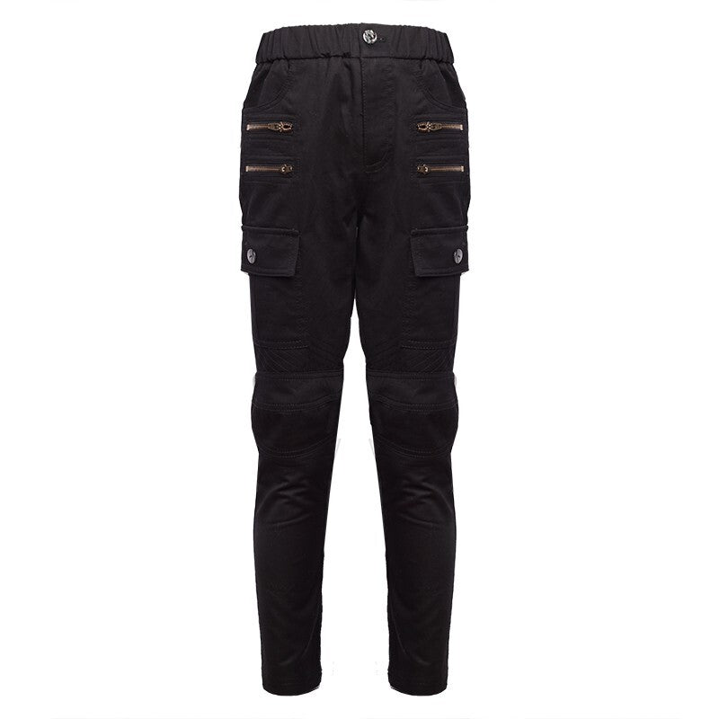 Boys wearing navy blue and black stretch denim casual jeans for kids aged 4-12 years