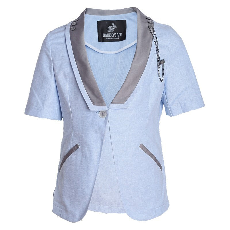 Boys Short Sleeve Blazer Bright Blue – Lightweight Cotton Page Boy Jacket for Summer Wedding & Formal Occasions (Ages 3–12)