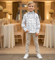 Vintage Cotton Long Sleeve Shirt for Boys – A Refined Classic for Occasions & Everyday Elegance (Ages 3–14)