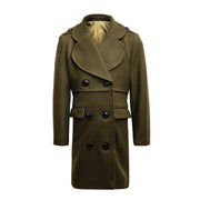 Children's Winter Double Breasted Wool Coat Thick Warm Military Jacket 3-12 Year