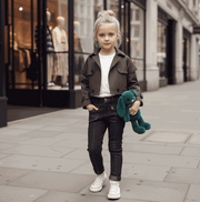Girls' cotton trench coat windproof jacket for ages 4-14 years