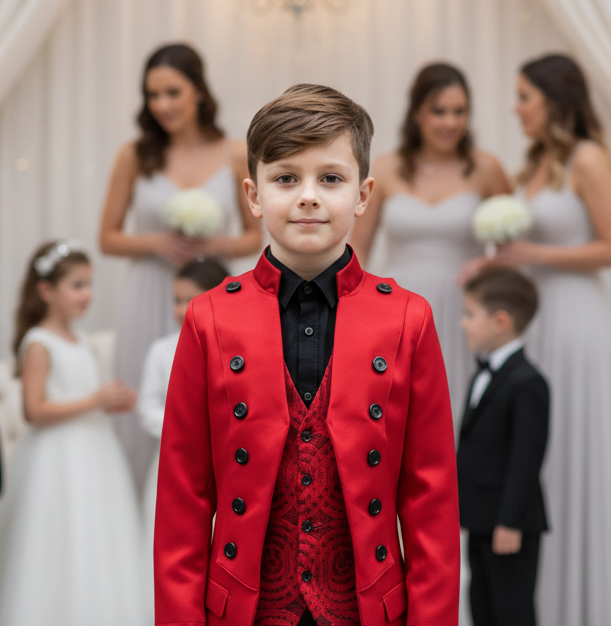 Boys Velvet Blazer False Two-Piece (3–14 Years) | Vintage Wedding Page Boy Dinner Jacket