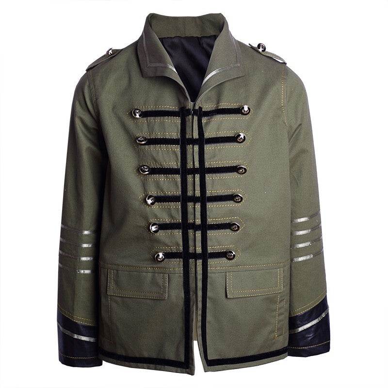 Boys kids military-style cotton trench coat casual long sleeve jacket vintage design ages 3-10