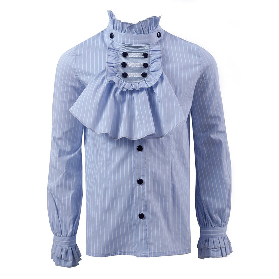 Boys Vintage Light Blue Shirt with Removable Collar (4–14 Years) | Smart Casual & Formal Top