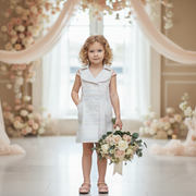 Girls Pink & Blue Occasion Dress – Elegant Double-Breasted A-Line Dress for Weddings, Parties & Holiday Events (Ages 4–10)