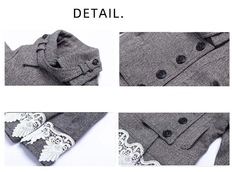 Girls black wool coat baby doll style winter jacket for ages 3-5 years