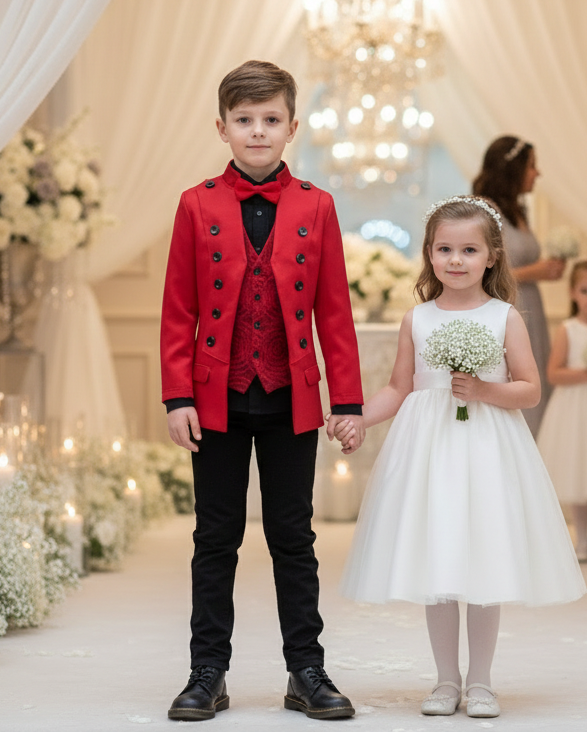 Boys Velvet Blazer False Two-Piece (3–14 Years) | Vintage Wedding Page Boy Dinner Jacket