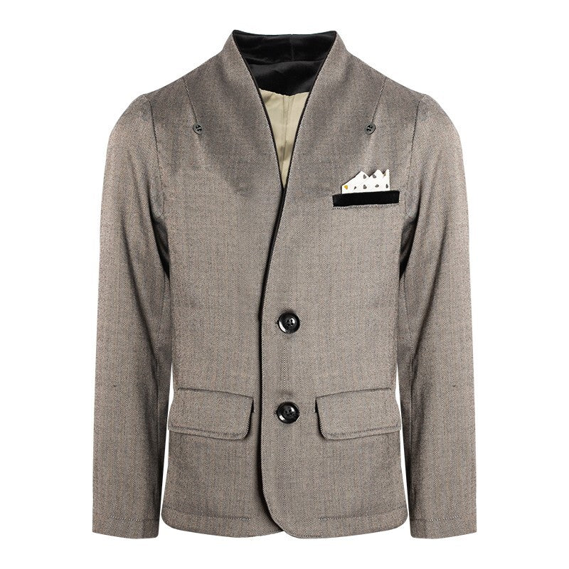 Grey V-Neck Blazer for Boys – A Refined Jacket for Ceremonies & Everyday Elegance (Ages 3–9)