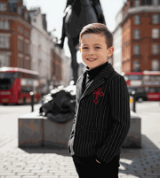 Boys black wool blazer vintage style winter jacket for kids aged 3-14 years