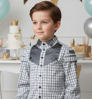Vintage Cotton Long Sleeve Shirt for Boys – A Refined Classic for Occasions & Everyday Elegance (Ages 3–14)