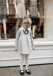 Vintage flower girl dress for baby girl in wool blend A-line sleeveless design for weddings and winter occasions