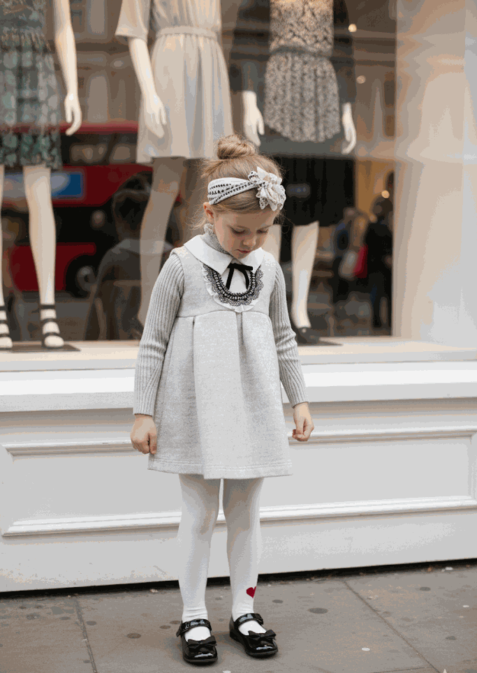 Vintage flower girl dress for baby girl in wool blend A-line sleeveless design for weddings and winter occasions