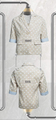 Girls cream cotton blazer short casual jacket for kids ages 6–12 years