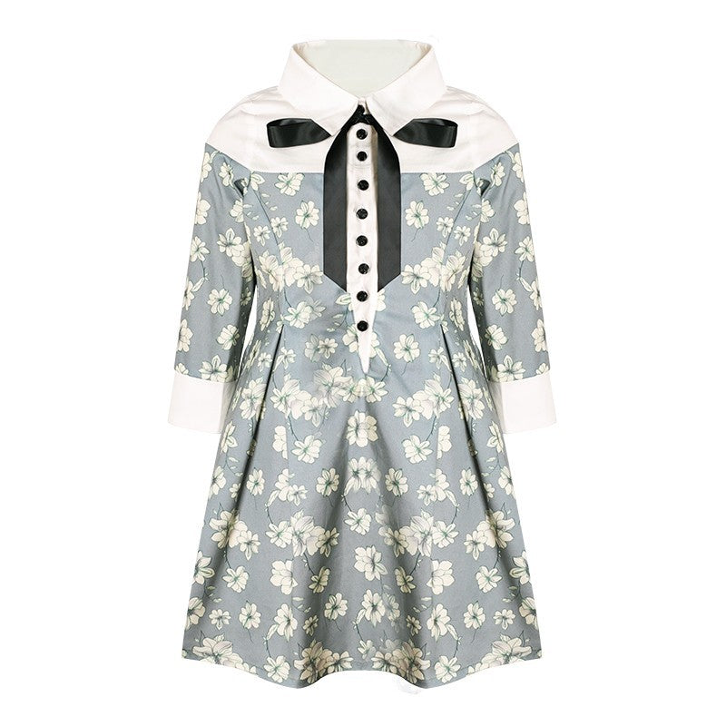 Vintage Floral Doll Collar Dress for Girls – A Refined A-Line Style for Special Occasions & Everyday Elegance (Ages 3–7)