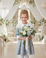 Vintage Floral Doll Collar Dress for Girls – A Refined A-Line Style for Special Occasions & Everyday Elegance (Ages 3–7)
