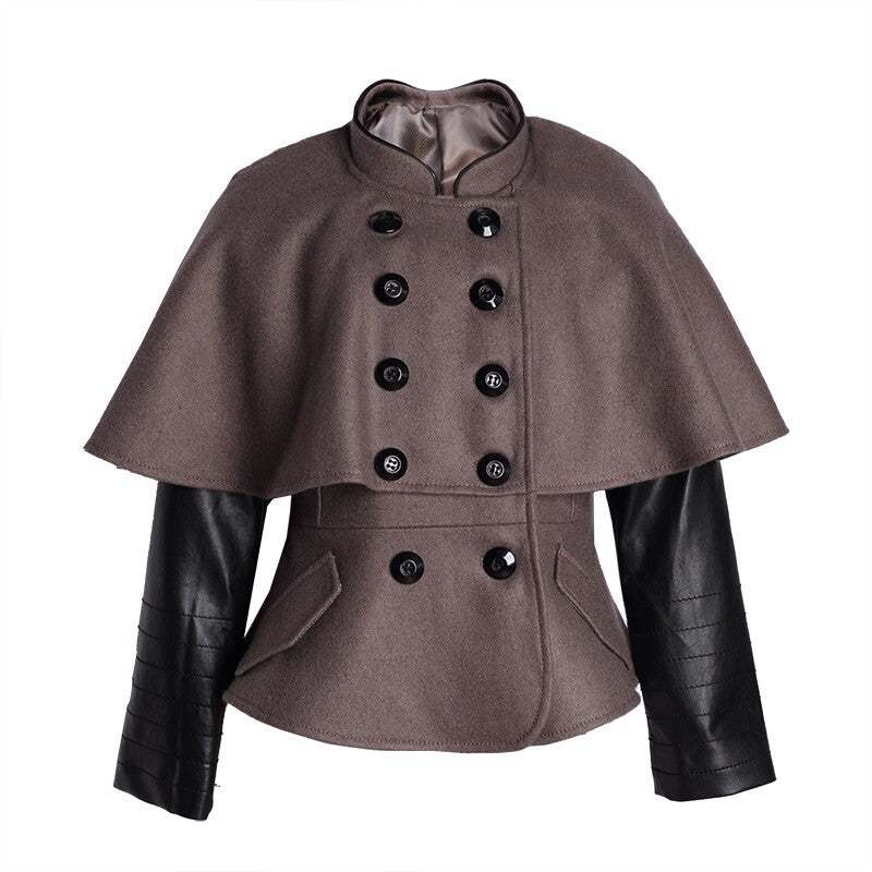 Girls black wool cape coat baby doll style for 4-7 years winter outerwear