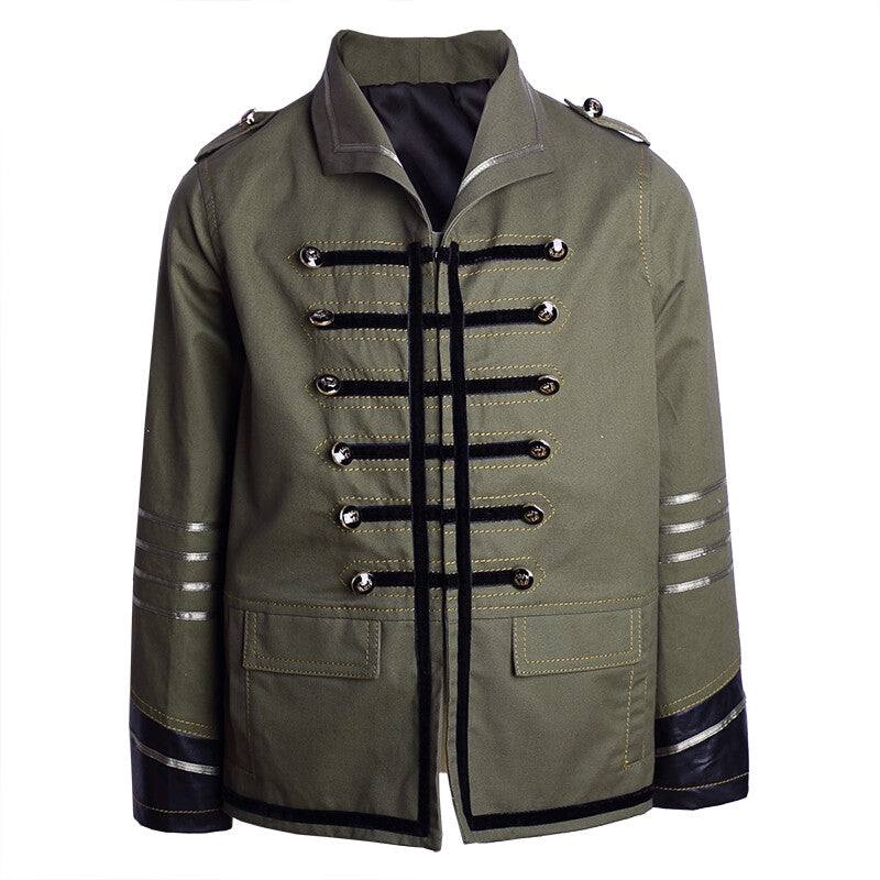 Boys kids military-style cotton trench coat casual long sleeve jacket ages 3-10