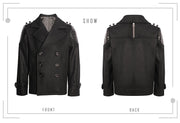 Boys Winter short black Cashmere Coat 3-7Y Double Breasted Warm Jacket 2025