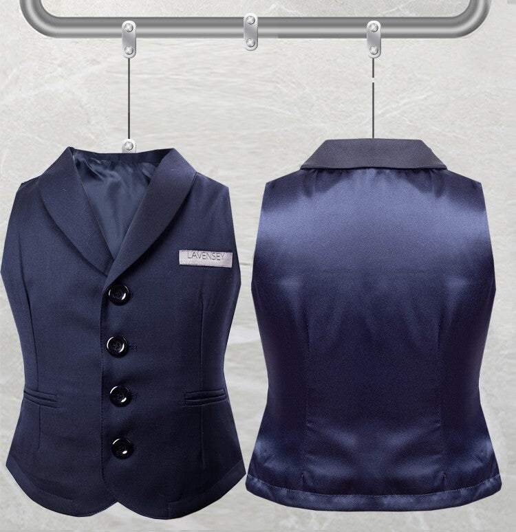 Boys Vintage Navy Waistcoat with Peter Pan Collar (3–7 Years) | Formal, School & Occasion Vest