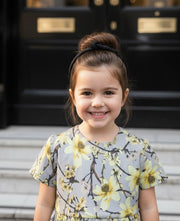 Girls Blue Floral Occasion Dress | Elegant A-Line Flower Girl Dress (3–10 Years)