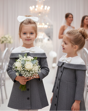 Vintage Wool Coat Dress for Girls (4–7 Years) | Elegant Flower Girl & Winter Occasion Dress