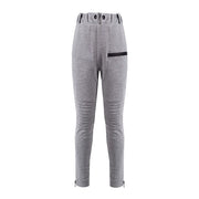 Gray boys slim fit knit pants with stretchy fabric for ages 4-12 years