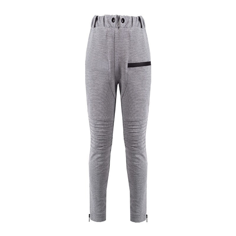 Gray boys slim fit knit pants with stretchy fabric for ages 4-12 years