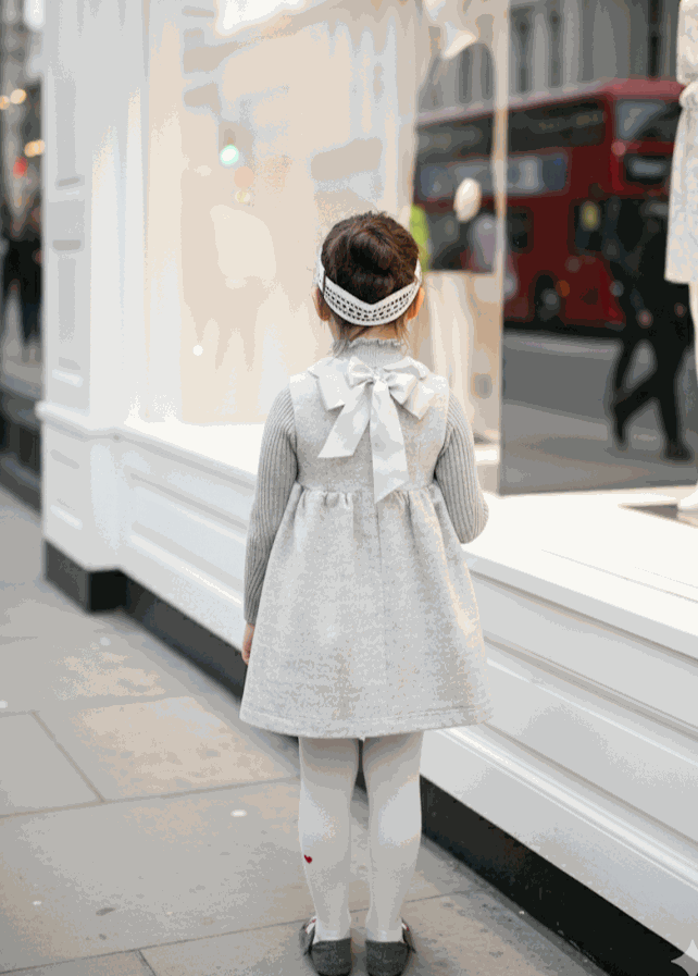 Vintage flower girl dress for toddler baby girl, wool blend sleeveless A-line dress for weddings and winter occasions