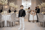 Luxury boys embroidered tuxedo blazer in velvet and satin with shawl lapel for weddings and formal events ages 4-14 years
