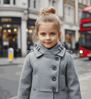 Girls black wool coat baby doll style winter outerwear ages 3-5 years