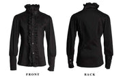 Boys black cotton shirt with vintage prince collar and long sleeves for formal and smart casual wear aged 3-5 years