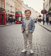 Boys Plaid Blazer – Lightweight Cotton Vintage Page Boy Jacket for Wedding, Party & Smart Casual (Ages 4–9)