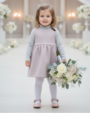 Girls Vintage Wool Vest Dress (2–10 Years) | Minimalist Flower Girl Baby Doll Mini Dress
