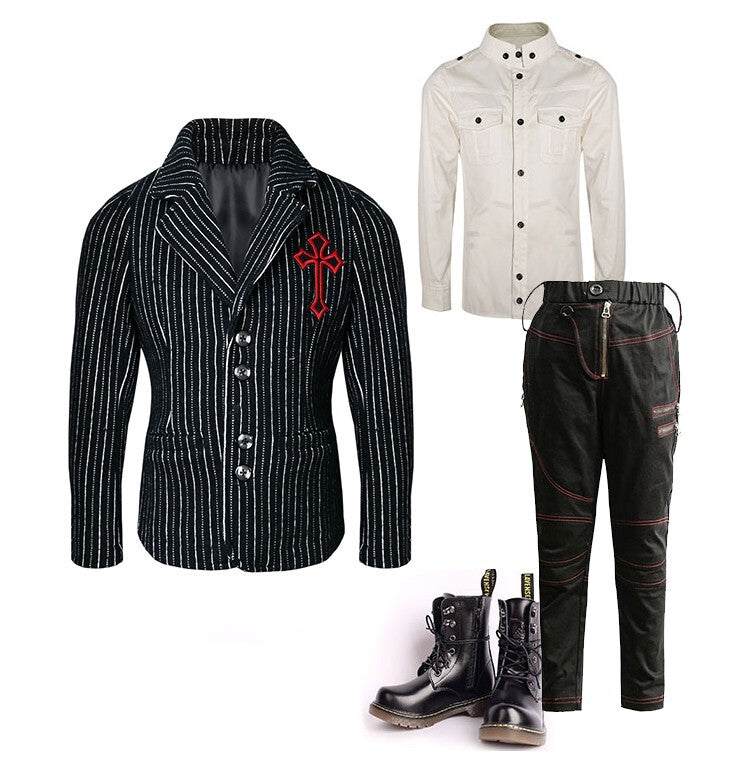 Boys black wool blazer vintage style winter jacket for kids aged 3-14 years